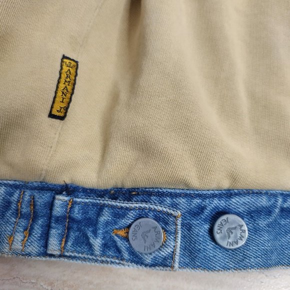 Vintage Armani Jeans Denim Jacket Reversible Mens 34 Blue Made in Italy - small - Picture 11 of 16